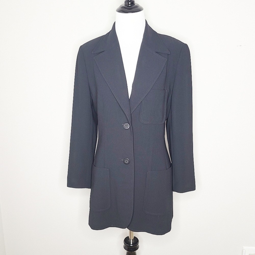 Patrick Gerard Black Hip Length Blazer 38